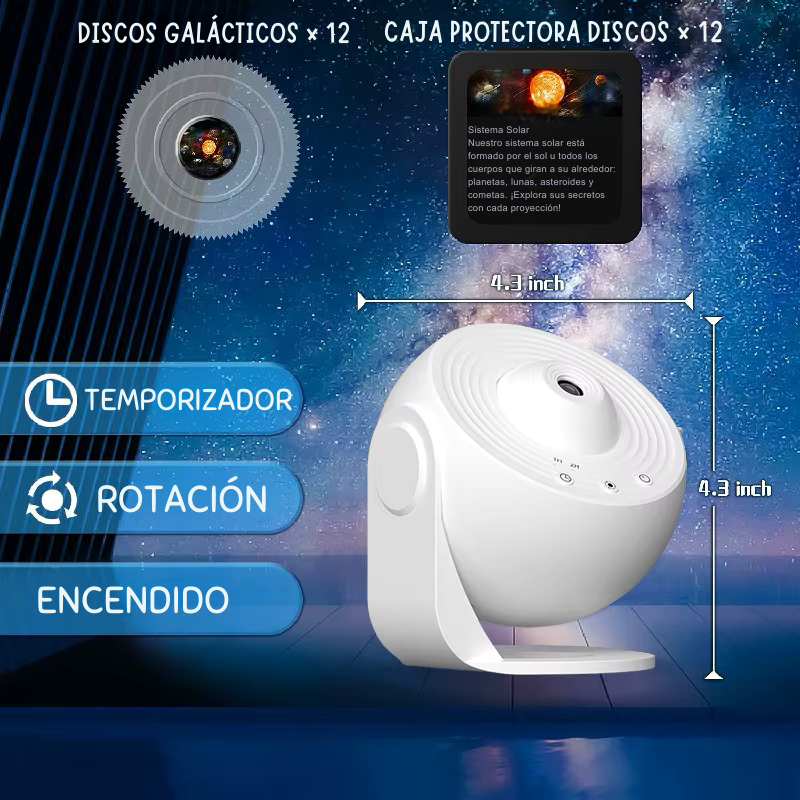 Proyector Galáctico HD 4K - 12 Discos de Galaxias + enfoque ajustable