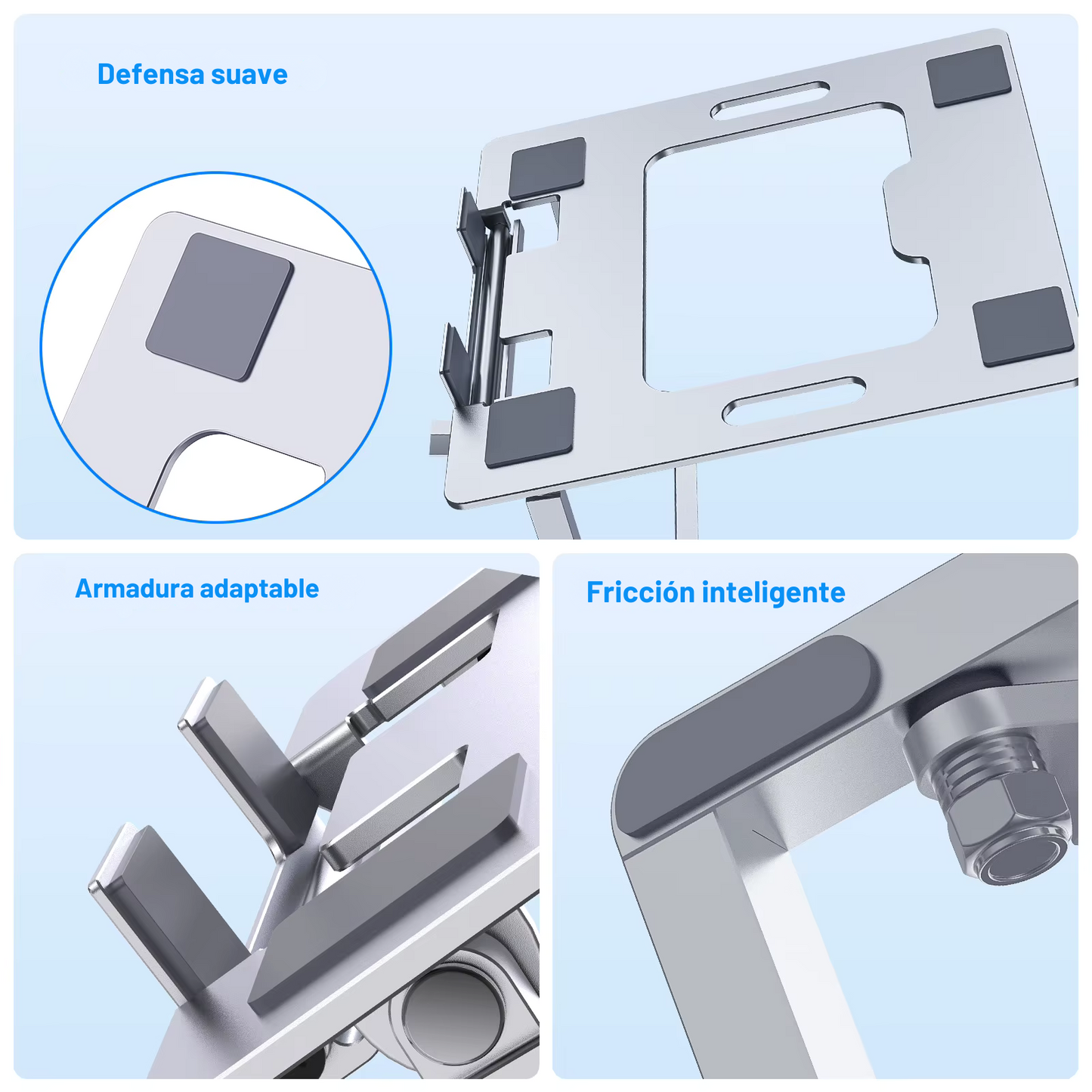 Soporte de Aluminio para Tablet con Cajón Organizador – Estilo Minimal