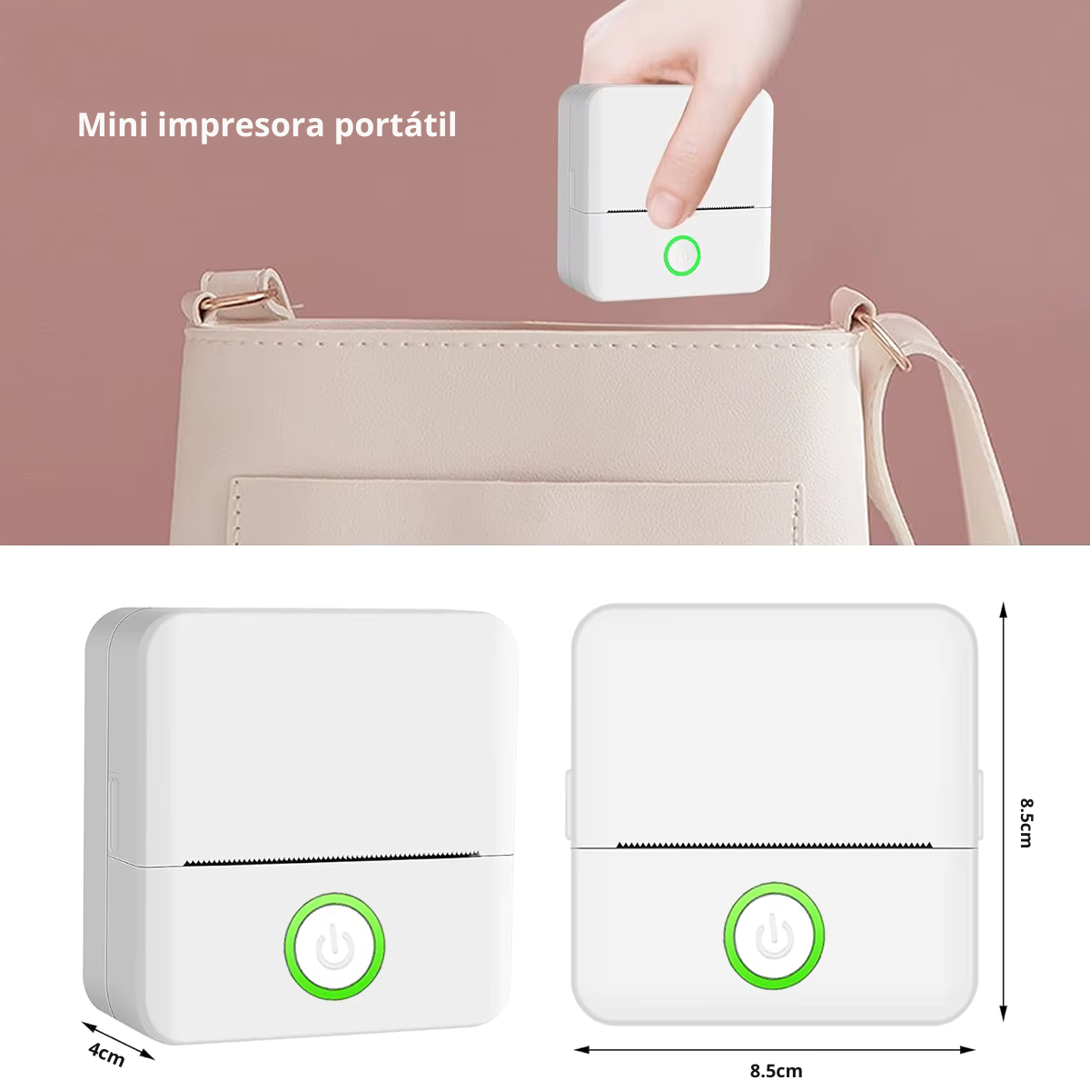 Mini Impresora Cute para Stickers, Etiquetas y Apuntes – Sin Tinta + Bluetooth