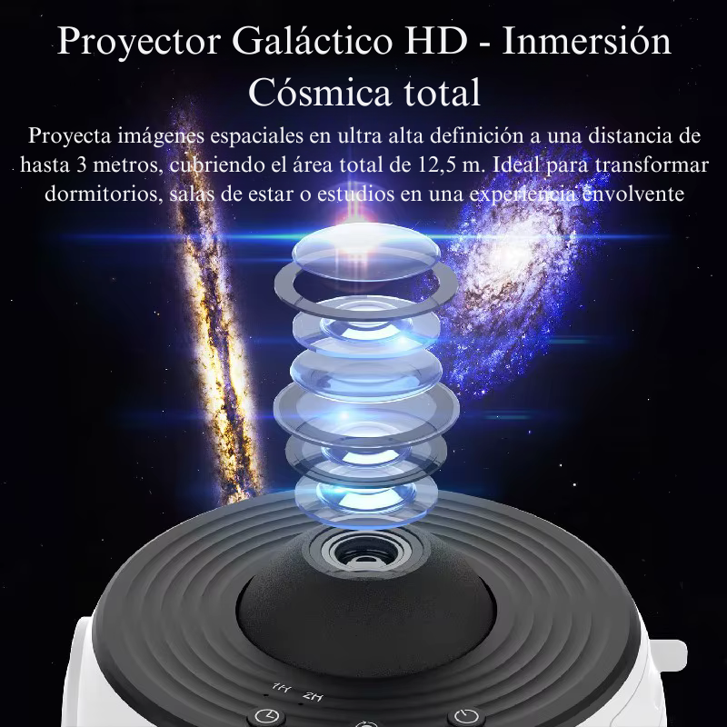 Proyector Galáctico HD 4K - 12 Discos de Galaxias + enfoque ajustable