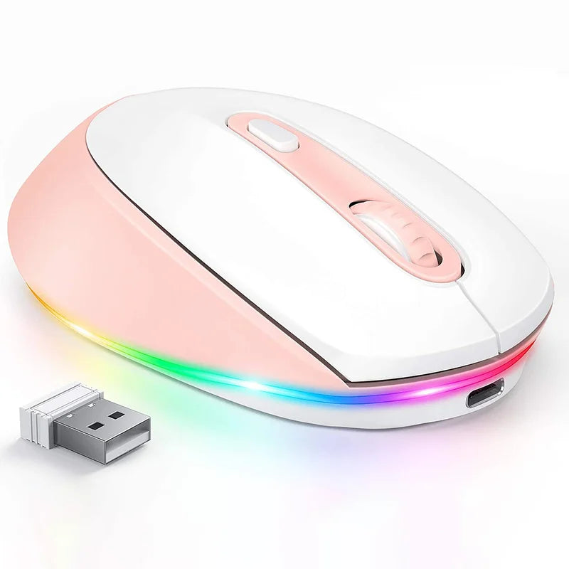 Mouse Inalámbrico Retroiluminado – Colores Cute con Diseño Ergonómico