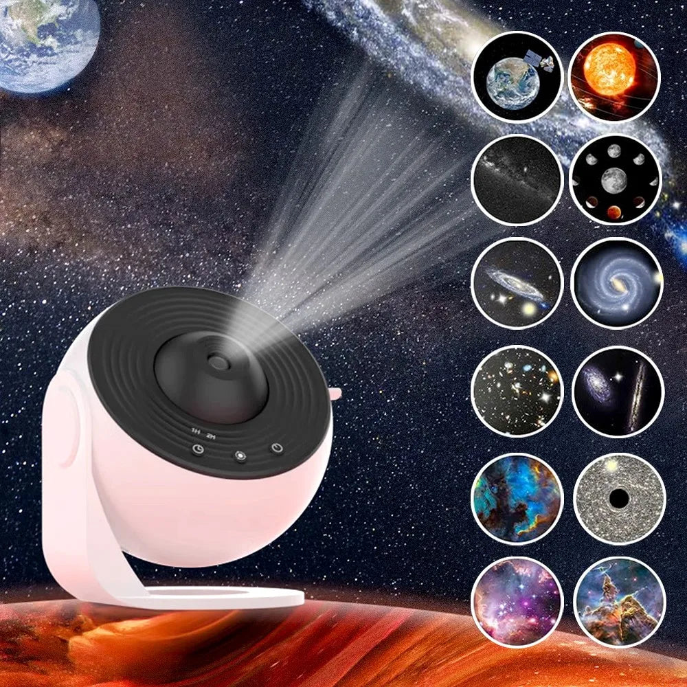 Proyector Galáctico HD 4K - 12 Discos de Galaxias + enfoque ajustable