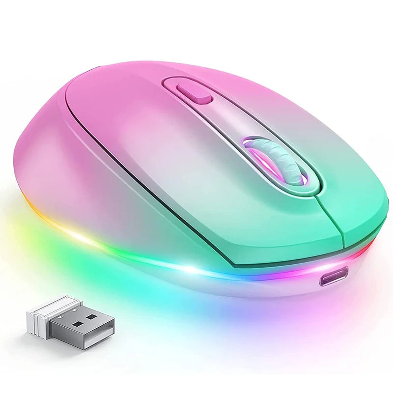 Mouse Inalámbrico Retroiluminado – Colores Cute con Diseño Ergonómico