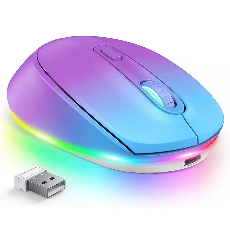 Mouse Inalámbrico Retroiluminado – Colores Cute con Diseño Ergonómico