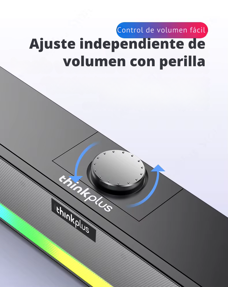 Barra de Sonido Thinkplus Bluetooth con Luces LED – Sonido Envolvente y Diseño Compacto