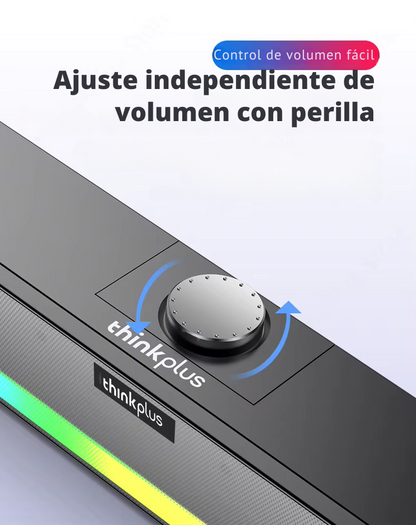 Barra de Sonido Thinkplus Bluetooth con Luces LED – Sonido Envolvente y Diseño Compacto