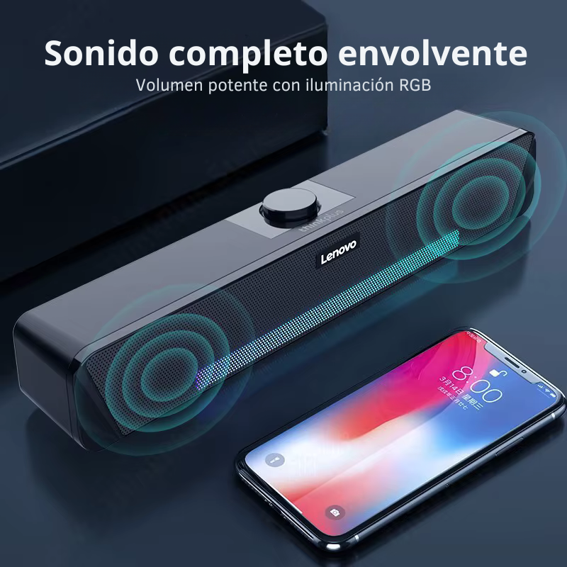 Barra de Sonido Thinkplus Bluetooth con Luces LED – Sonido Envolvente y Diseño Compacto