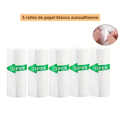 Mini Impresora Cute para Stickers, Etiquetas y Apuntes – Sin Tinta + Bluetooth