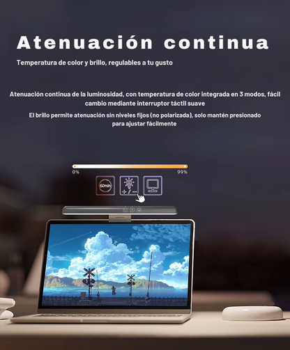 Luz LED para Monitor con Regulación de Brillo y Temperatura de Color, Diseño Antirreflejo