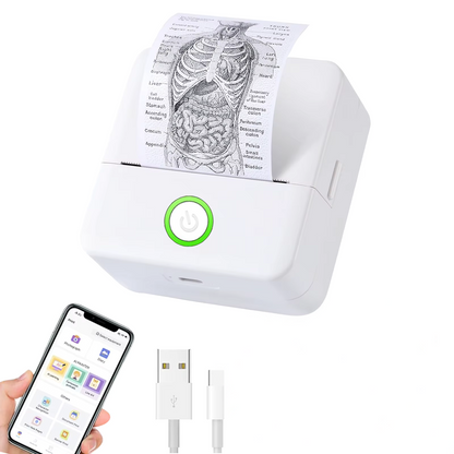 Mini Impresora Cute para Stickers, Etiquetas y Apuntes – Sin Tinta + Bluetooth