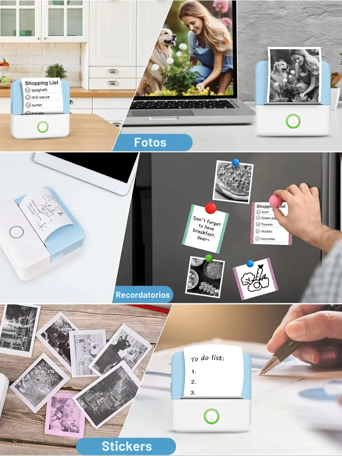 Mini Impresora Cute para Stickers, Etiquetas y Apuntes – Sin Tinta + Bluetooth