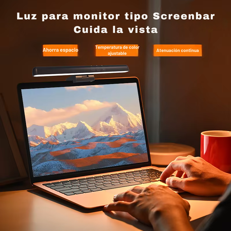Luz LED para Monitor con Regulación de Brillo y Temperatura de Color, Diseño Antirreflejo