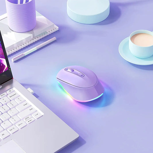 Mouse Inalámbrico Retroiluminado – Colores Cute con Diseño Ergonómico
