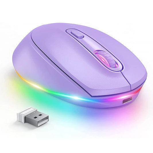 Mouse Inalámbrico Retroiluminado – Colores Cute con Diseño Ergonómico