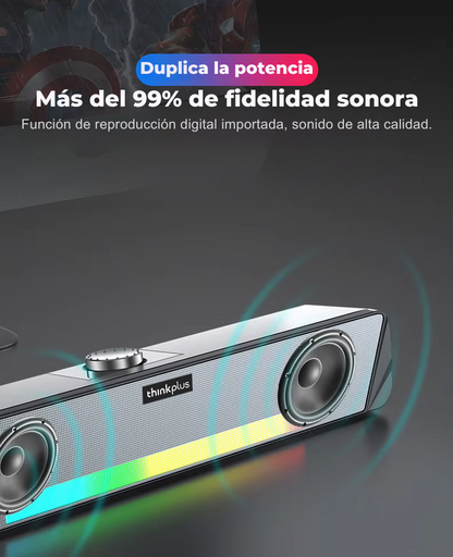 Barra de Sonido Thinkplus Bluetooth con Luces LED – Sonido Envolvente y Diseño Compacto